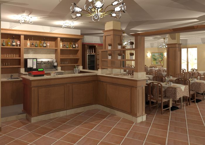Rendering 3D di un progetto d'arredo
